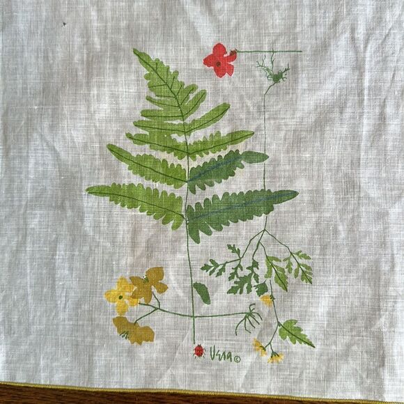 Vintage Vera Neumann Fern Leaf Floral Single Napkin - Picture 2 of 4